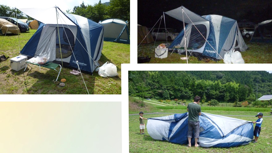 はじめてのキャンプでテント設営